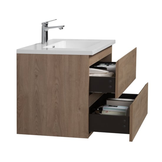 Badplaats Badkamermeubel set angela 80cm kastanje badmeubel met - Image 2