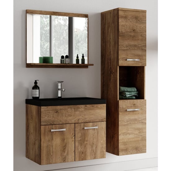 Badplaats Badkamermeubel set montreal 60 x 35 cm bruin badmeubel met - Image 2