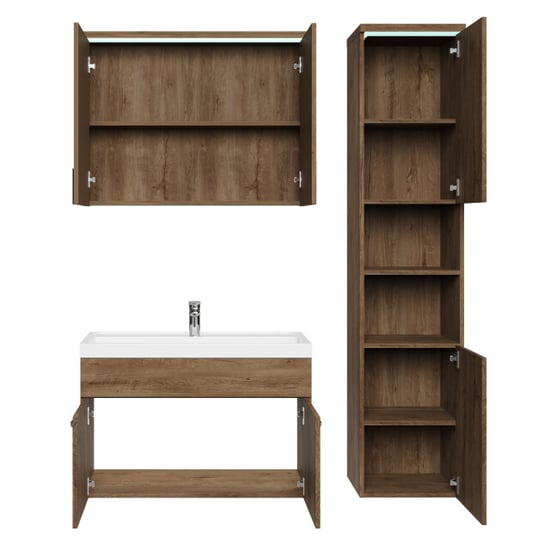 Badplaats Badkamermeubel set paso 80 x 40 cm bruin badmeubel met - Image 4
