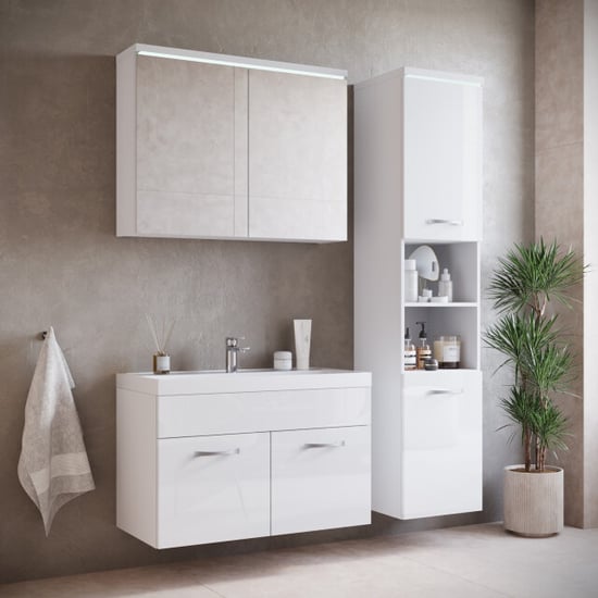 Badplaats Badkamermeubel set paso 01 80 x 40 cm hoogglans badmeubel met - Image 3