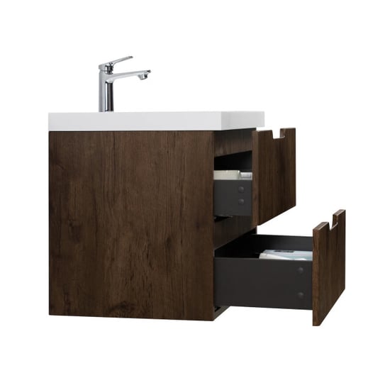 Badplaats Badkamermeubel set thermis 80cm rose wood badmeubel met wastafel - Image 3