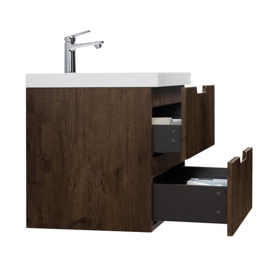 Badplaats Badkamermeubel set thermis 100cm rose wood badmeubel met wastafel - Image 5