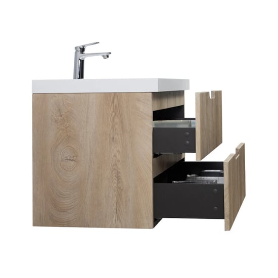 Badplaats Badkamermeubel set thermis 80cm licht badmeubel met wastafel - Image 6
