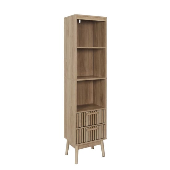 Home Deco Factory Badkamerkast klaus kolomkast hoog met panelen design 30x40x160 cm bruin - Image 2