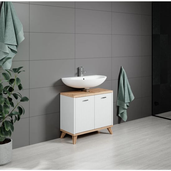 Badplaats Wastafel onderkast colima 60 x 28 x 54 cm met wit - - Image 3