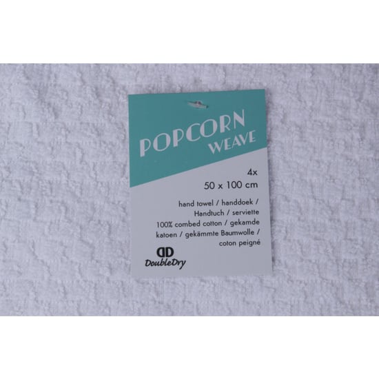 DoubleDry Handdoekenset popcorn weave 4 stuks 70x140 cm 100% katoen - - Image 3