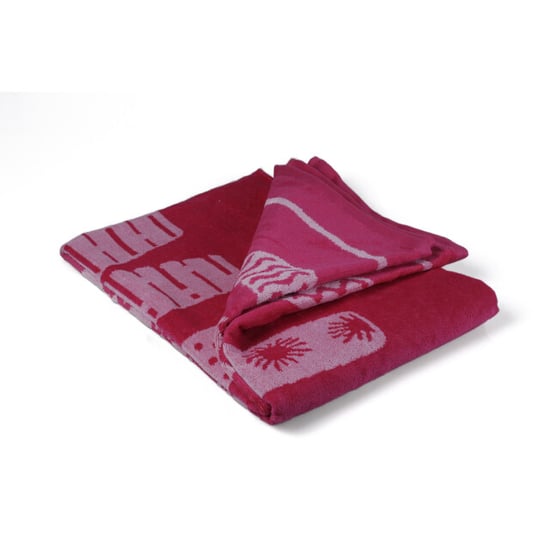 Phlox Strandlaken 100% katoen 1 zijde velour 90x160 summer fuchsia - Image 1