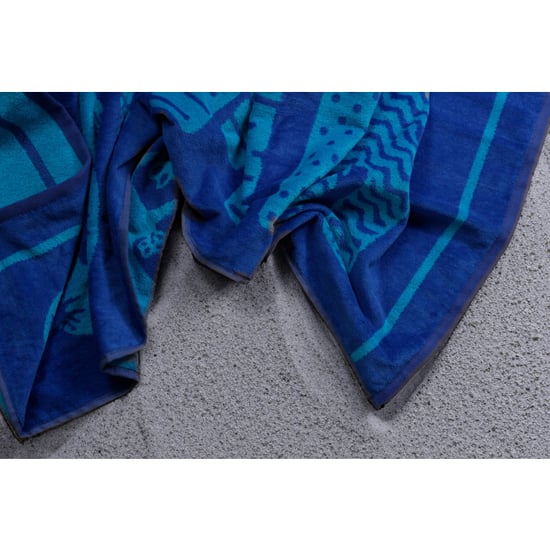 Phlox Strandlaken 100% katoen 1 zijde velour 90x160 summer blue - Image 3