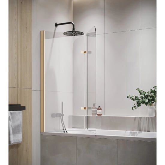 Badplaats Badwand austin 120 x 140 cm goud badscherm draaibaar 5 mm dik - - Image 2