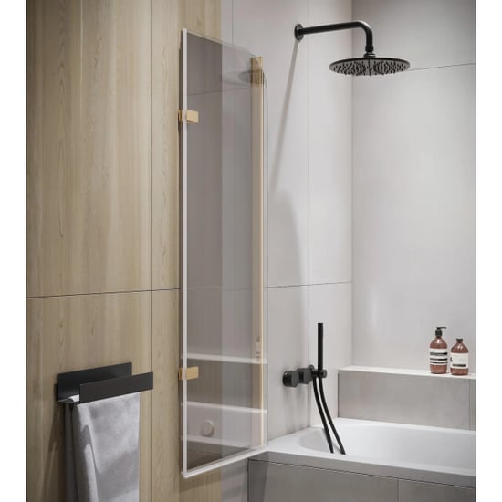Badplaats Badwand austin 120 x 140 cm goud badscherm draaibaar 5 mm dik - - Image 3