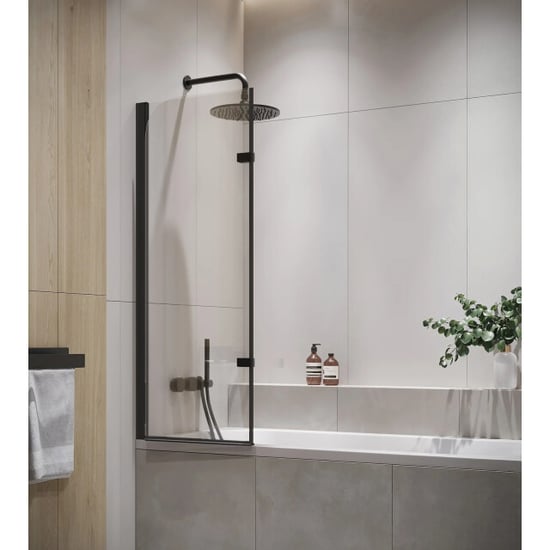 Badplaats Badwand austin 120 x 140 cm zwart badscherm draaibaar 5 mm dik - - Image 4