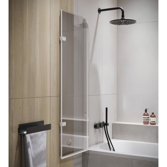 Badplaats Badwand austin 100 x 140 cm chroom badscherm draaibaar 5 mm dik - - Image 2