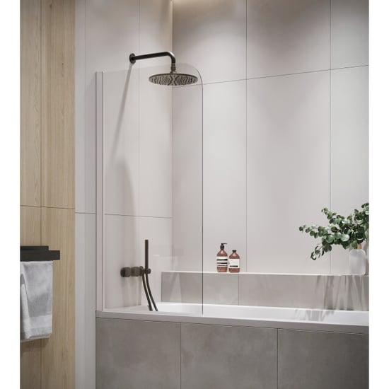 Badplaats Badwand torino 80 x 140 cm chroom badscherm draaibaar 5 mm dik - - Image 1