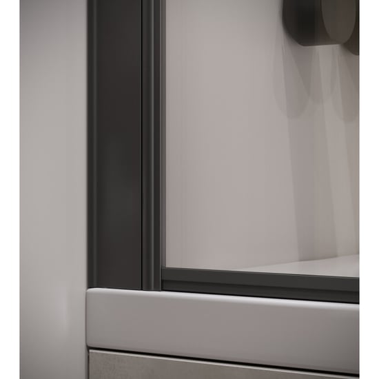 Badplaats Badwand torino 60 x 140 cm zwart badscherm draaibaar 5 mm dik - - Image 2