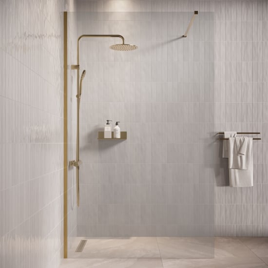 Badplaats Douchewand florida 100 x 200 cm goud – inloopdouche 8 mm - Image 3