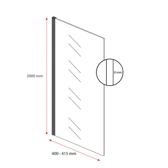 Badplaats Douchewand florida 40 x 200 cm goud – transparant inloopdouche - Image 2