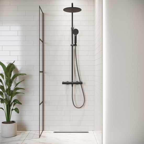 Badplaats Douchewand essos 40 x 200 cm zwart – inloopdouche 8 mm - Image 3