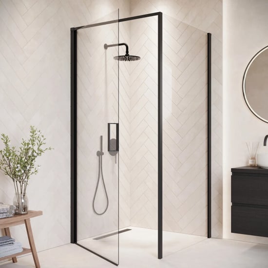 Badplaats Douchecabine alava 100 x 100 x 190 cm zwart douchewand met - Image 4