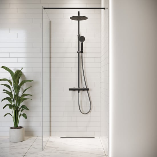 Badplaats Douchewand florida 70 x 200 cm zwart – inloopdouche 8 mm - Image 2