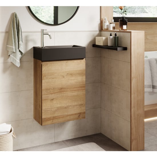 Badplaats Toiletmeubel angela 40 x 22 cm - fonteinmeubel met zwarte - Image 4