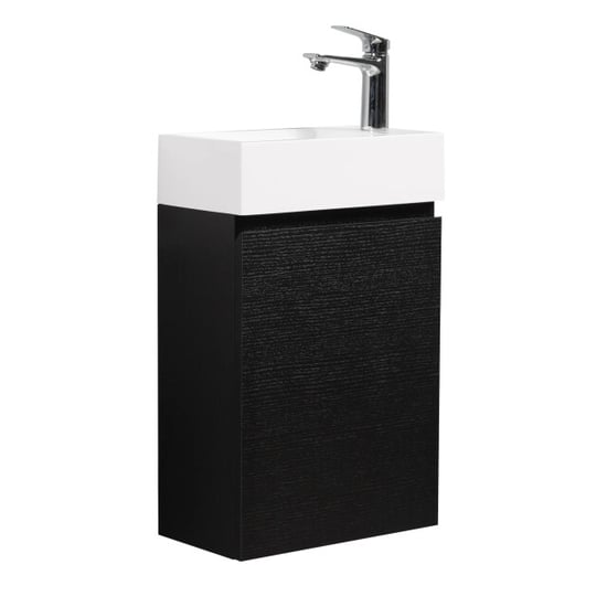 Badplaats Toiletmeubel angela 40 x 22 cm zwart fonteinmeubel met wastafel - Image 1