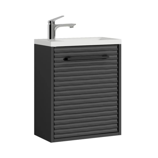 Badplaats Toiletmeubel etna 40 x 22 cm mat zwart fonteinmeubel met wastafel - Image 1