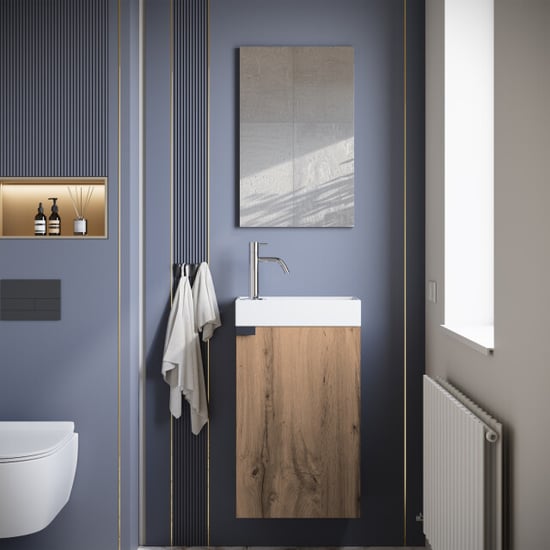 Badplaats Toiletmeubel apollo 40 x 22 cm bruin fonteinmeubel met - Image 2