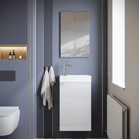Badplaats Toiletmeubel apollo 40 x 22 cm hoogglans fonteinmeubel met - Image 3