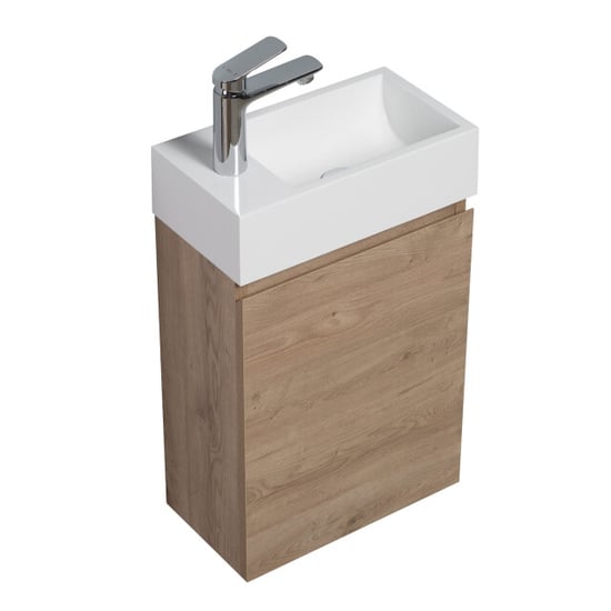 Badplaats Toiletmeubel angela 40 x 22 cm kastanje fonteinmeubel met - Image 4