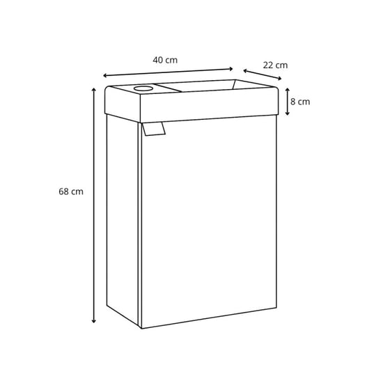 Badplaats Toiletmeubel apollo 40 x 22 cm bruin fonteinmeubel met - Image 4