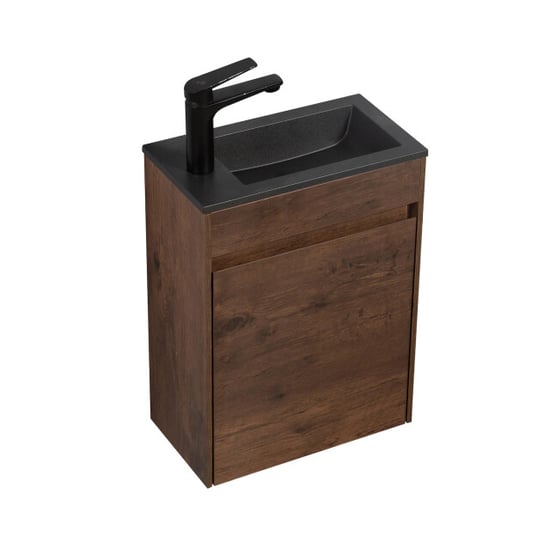 Badplaats Toiletmeubel sinta 40 x 22 cm walnoot bruin fonteinmeubel met - Image 2