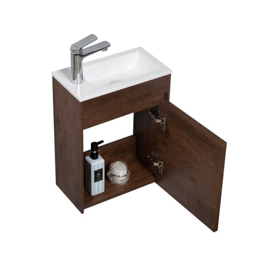 Badplaats Toiletmeubel sinta 40 x 22 cm walnoot bruin fonteinmeubel met - Image 3