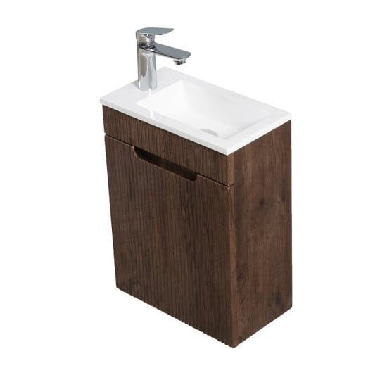 Badplaats Toiletmeubel thermis 40 x 22 cm walnoot bruin fonteinmeubel met - Image 3
