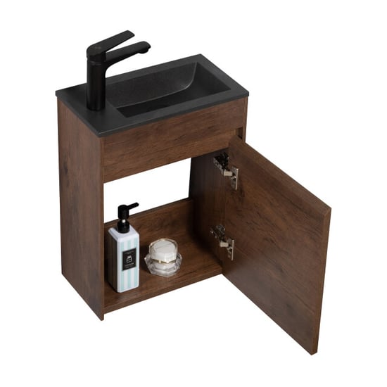 Badplaats Toiletmeubel sinta 40 x 22 cm walnoot bruin fonteinmeubel met - Image 5