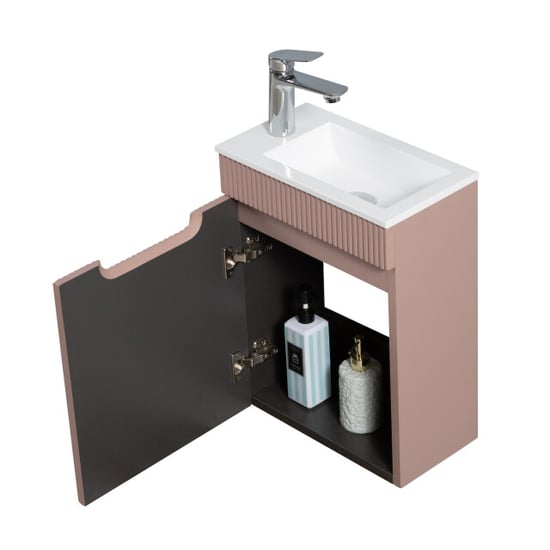 Badplaats Toiletmeubel thermis 40 x 22 cm mat fonteinmeubel met witte - Image 4