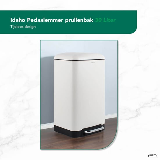 Luzzo ® idaho pedaalemmer prullenbak 30 liter mat - Image 3