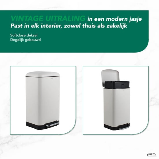 Luzzo ® idaho pedaalemmer prullenbak 30 liter mat - Image 4
