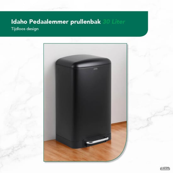 Luzzo ® idaho pedaalemmer prullenbak 30 liter mat - Image 2