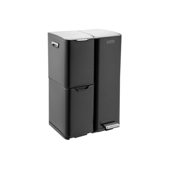 Luzzo ® ohio 60 ltr afvalscheidingsprullenbak rvs – pedaalemmer met soft close - Image 1