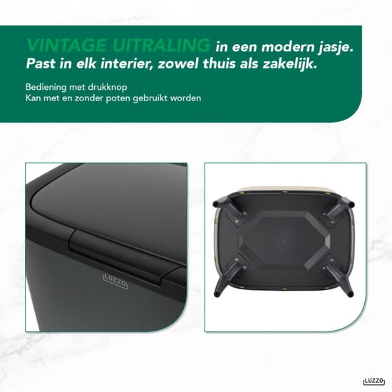 Luzzo ® new york push prullenbak afvalscheiding 2 vakken - - Image 2