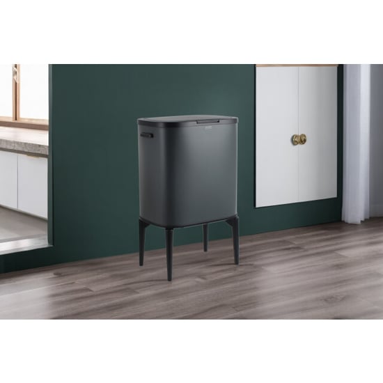 Luzzo ® new york push prullenbak afvalscheiding 2 vakken - - Image 3