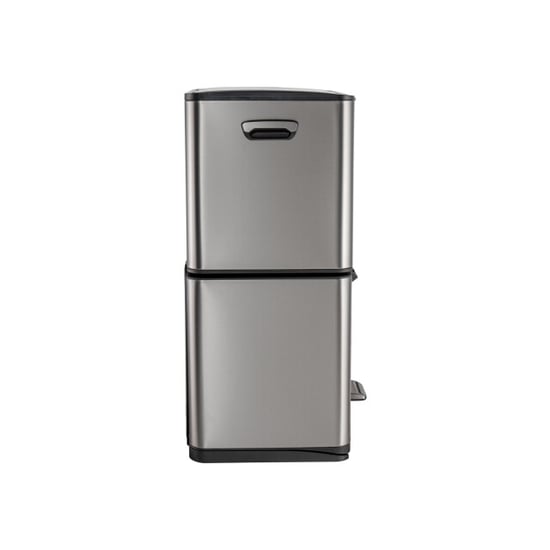 Luzzo ® ohio 60 ltr afvalscheidingsprullenbak metal grey – pedaalemmer met soft - Image 2