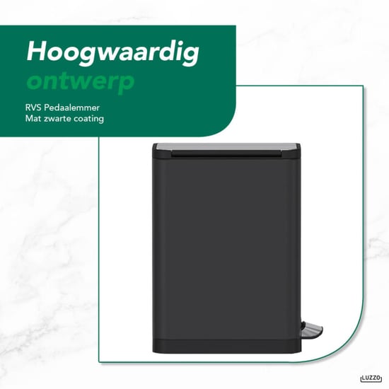 Luzzo ® california pedaalemmer prullenbak 30 liter mat - Image 4