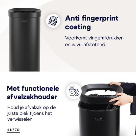 Luzzo ® open square prullenbak 50 liter afvalbak-vuilnisbak - - Image 2