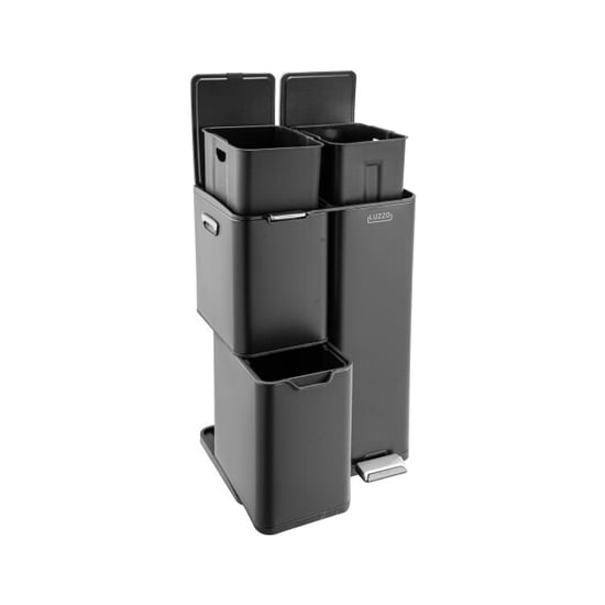 Luzzo ® ohio 60 ltr afvalscheidingsprullenbak rvs – pedaalemmer met soft close - Image 2