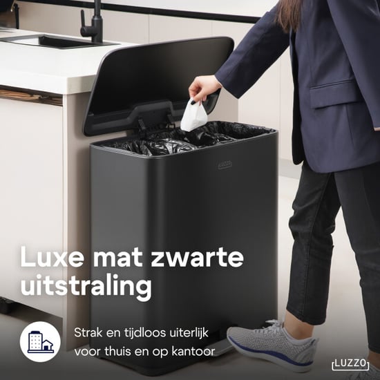 Luzzo ® pedaalemmer 51 liter 3x17 ltr afvalbak afvalscheiding - - Image 3