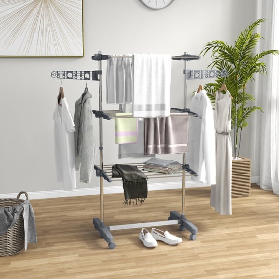 4goodz Opvouwbare verrijdbaar wasrek met 4 niveaus en one-klick-systeem - Image 2
