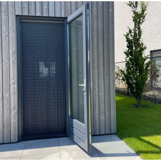 Vliegengordijnenexpert Vliegengordijn aluminium 90 x 210cm antraciet 90 x 210 cm op het kozijn - Image 3
