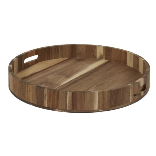 Casa di Elturo Rond houten dienblad 35 cm – acaciahout - Image 1