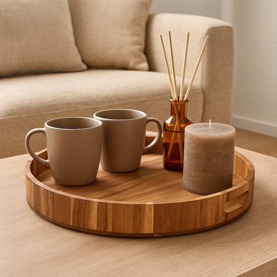 Casa di Elturo Rond houten dienblad 35 cm – acaciahout - Image 5